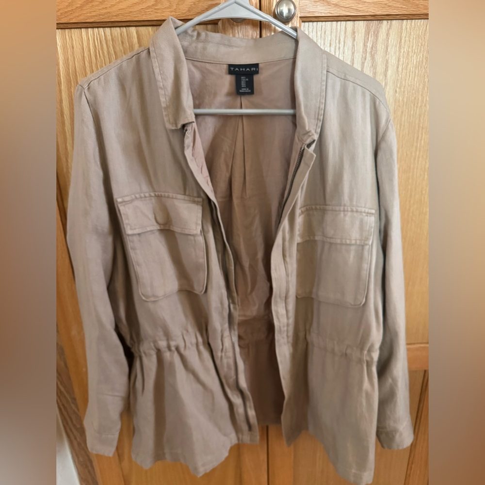 TAHARI Linen Blend Jacket